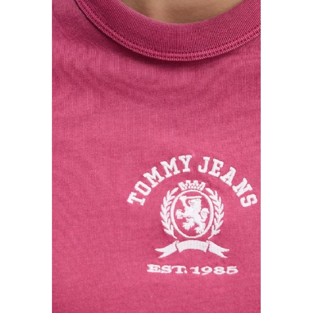 TOMMY JEANS REG SH VARSITY CREST TEE T-SHIRT ΜΠΛΟΥΖΑ ΓΥΝΑΙΚΕΙΑ BERRY