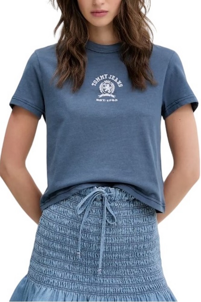 TOMMY JEANS REG SH VARSITY CREST TEE T-SHIRT ΜΠΛΟΥΖΑ ΓΥΝΑΙΚΕΙΑ NAVY