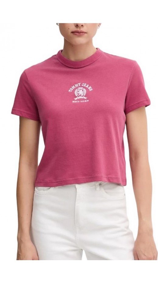 TOMMY JEANS REG SH VARSITY CREST TEE T-SHIRT ΜΠΛΟΥΖΑ ΓΥΝΑΙΚΕΙΑ BERRY