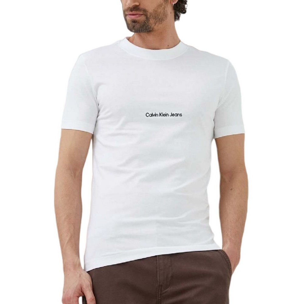 CALVIN KLEIN JEANS INSTITUTIONAL TEE T-SHIRT ΑΝΔΡΙΚΟ WHITE