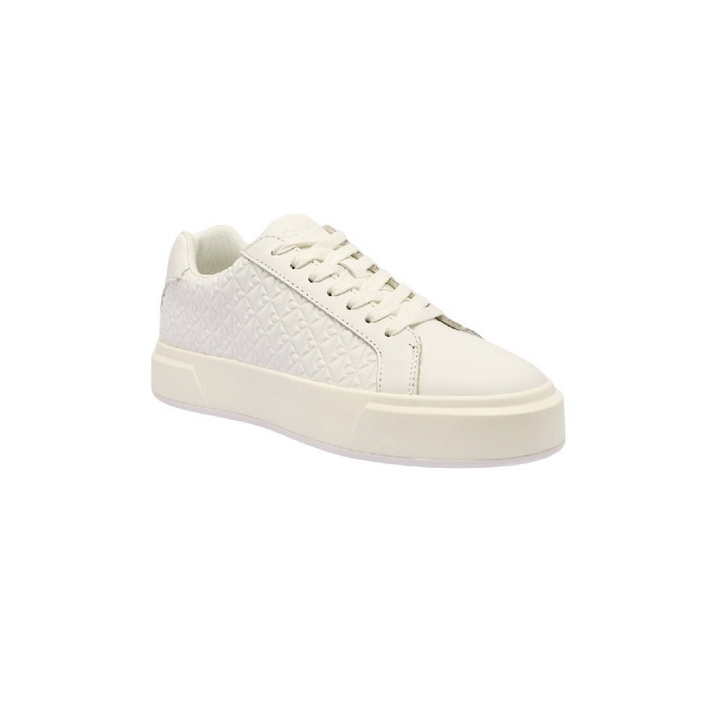 CALVIN KLEIN JEANS BASKET LACE UP LTH AOP ΠΑΠΟΥΤΣΙ ΓΥΝΑΙΚΕΙΟ WHITE
