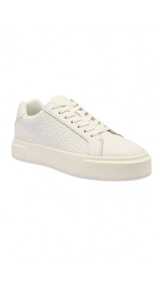 CALVIN KLEIN JEANS BASKET LACE UP LTH AOP ΠΑΠΟΥΤΣΙ ΓΥΝΑΙΚΕΙΟ WHITE