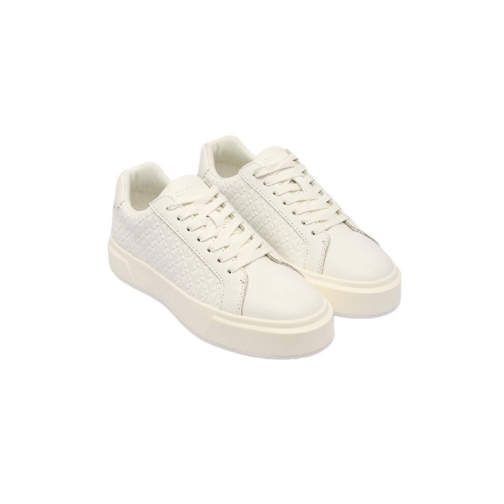 CALVIN KLEIN JEANS BASKET LACE UP LTH AOP ΠΑΠΟΥΤΣΙ ΓΥΝΑΙΚΕΙΟ WHITE