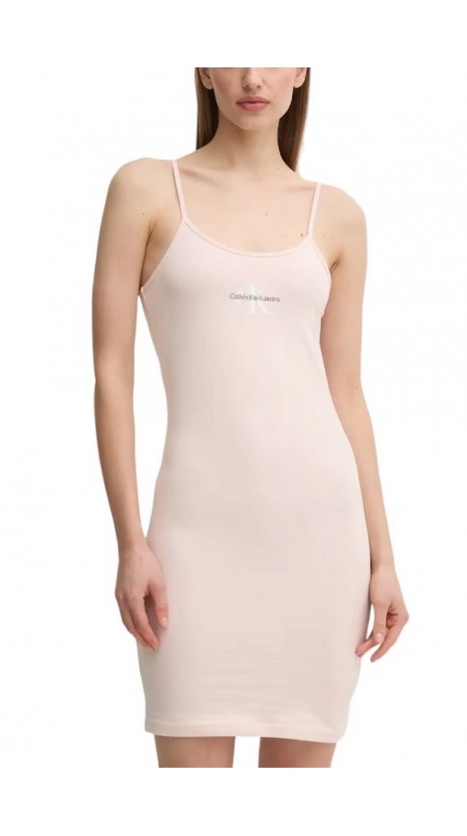 CALVIN KLEIN JEANS MONOLOGO STRAPPY DRESS ΦΟΡΕΜΑ ΓΥΝΑΙΚΕΙΟ PEONY