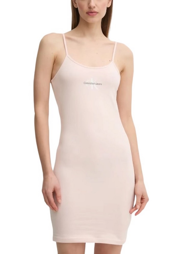 CALVIN KLEIN JEANS MONOLOGO STRAPPY DRESS ΦΟΡΕΜΑ ΓΥΝΑΙΚΕΙΟ PEONY
