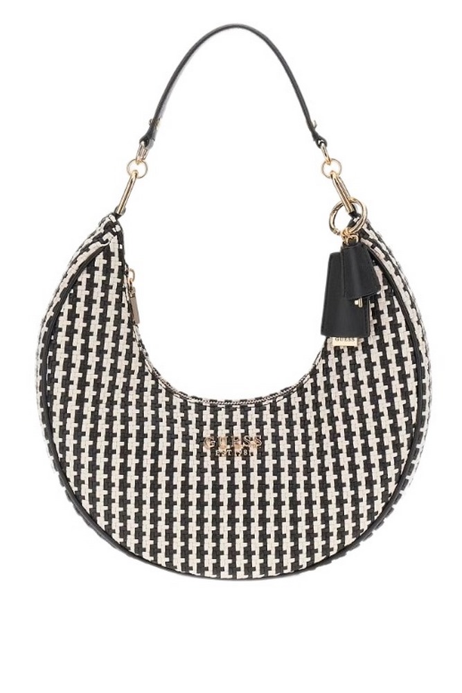 GUESS MIREMA HOBO SHOULDER BAG ΤΣΑΝΤΑ ΓΥΝΑΙΚΕΙΑ BLACK/WHITE