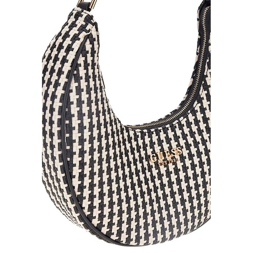 GUESS MIREMA HOBO SHOULDER BAG ΤΣΑΝΤΑ ΓΥΝΑΙΚΕΙΑ BLACK/WHITE