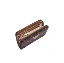 GUESS LAUREL II SLG MED ZIP AROUND ΠΟΡΤΟΦΟΛΙ ΓΥΝΑΙΚΕΙΟ BROWN