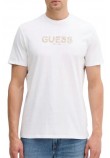 GUESS EMBROIDERY LOGO T-SHIRT ΜΠΛΟΥΖΑ ΑΝΔΡΙΚΗ WHITE