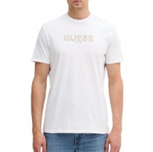 GUESS EMBROIDERY LOGO T-SHIRT ΜΠΛΟΥΖΑ ΑΝΔΡΙΚΗ WHITE