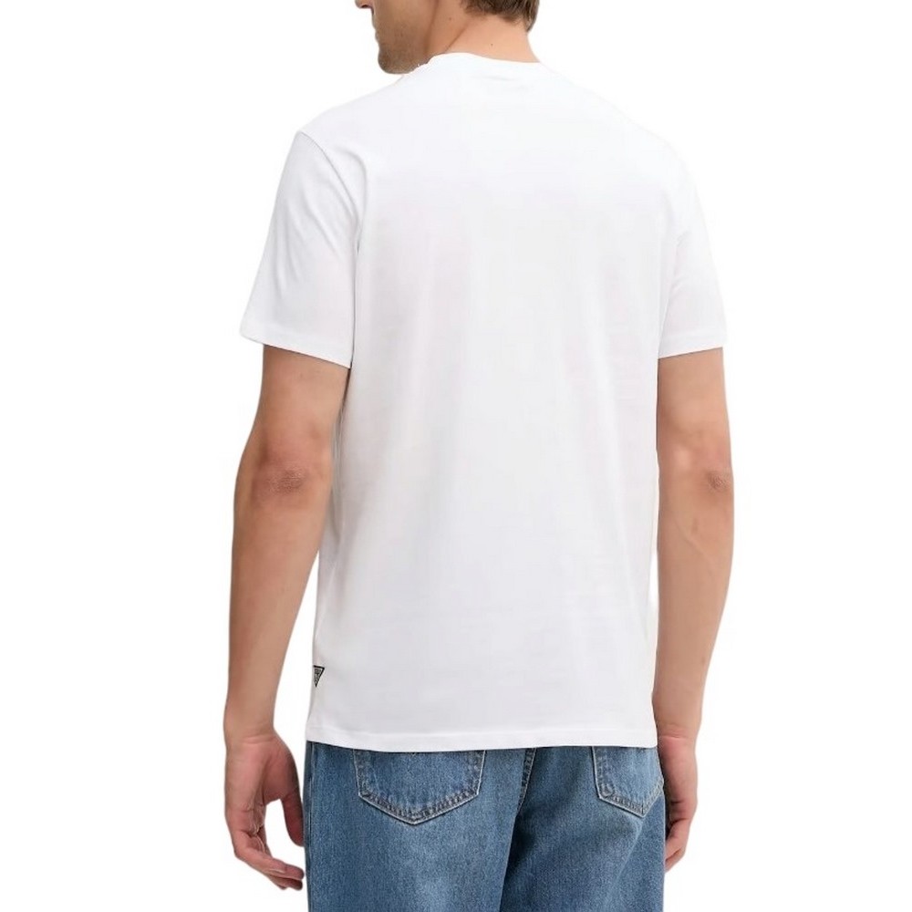GUESS EMBROIDERY LOGO T-SHIRT ΜΠΛΟΥΖΑ ΑΝΔΡΙΚΗ WHITE