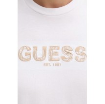 GUESS EMBROIDERY LOGO T-SHIRT ΜΠΛΟΥΖΑ ΑΝΔΡΙΚΗ WHITE