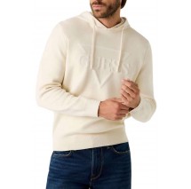 GUESS JOBY HOODIE FRENCH TERRY SWTR ΜΠΛΟΥΖΑ ΠΛΕΚΤΗ ΑΝΔΡΙΚΗ ECRU