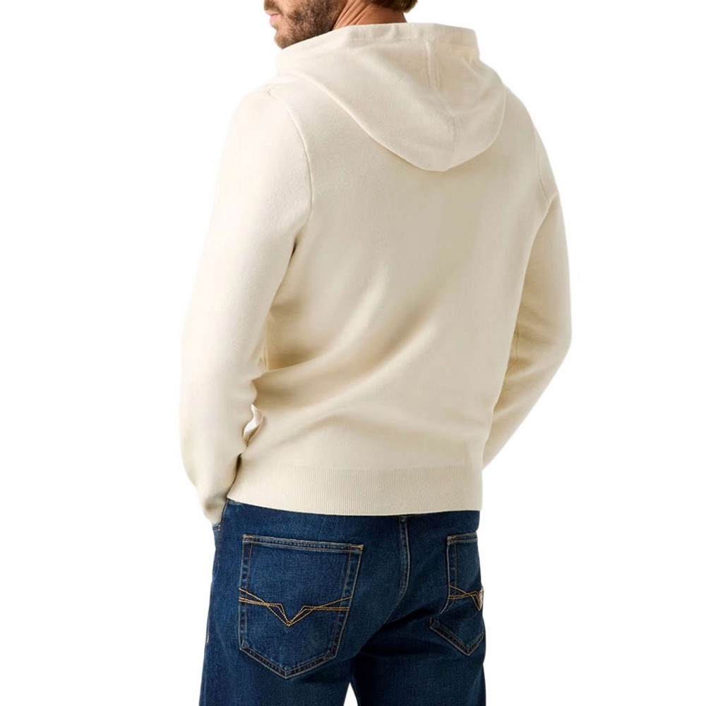 GUESS JOBY HOODIE FRENCH TERRY SWTR ΜΠΛΟΥΖΑ ΠΛΕΚΤΗ ΑΝΔΡΙΚΗ ECRU