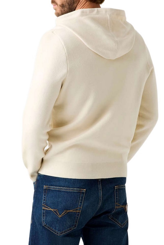 GUESS JOBY HOODIE FRENCH TERRY SWTR ΜΠΛΟΥΖΑ ΠΛΕΚΤΗ ΑΝΔΡΙΚΗ ECRU