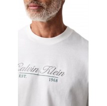 CALVIN KLEIN JEANS 20S CALVIN RSRT CURSIVE GRAPH T-SHIRT ΜΠΛΟΥΖΑ ΑΝΔΡΙΚΗ BRIGHT WHITE