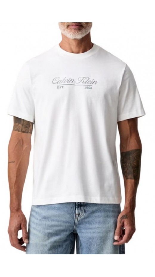CALVIN KLEIN JEANS 20S CALVIN RSRT CURSIVE GRAPH T-SHIRT ΜΠΛΟΥΖΑ ΑΝΔΡΙΚΗ BRIGHT WHITE