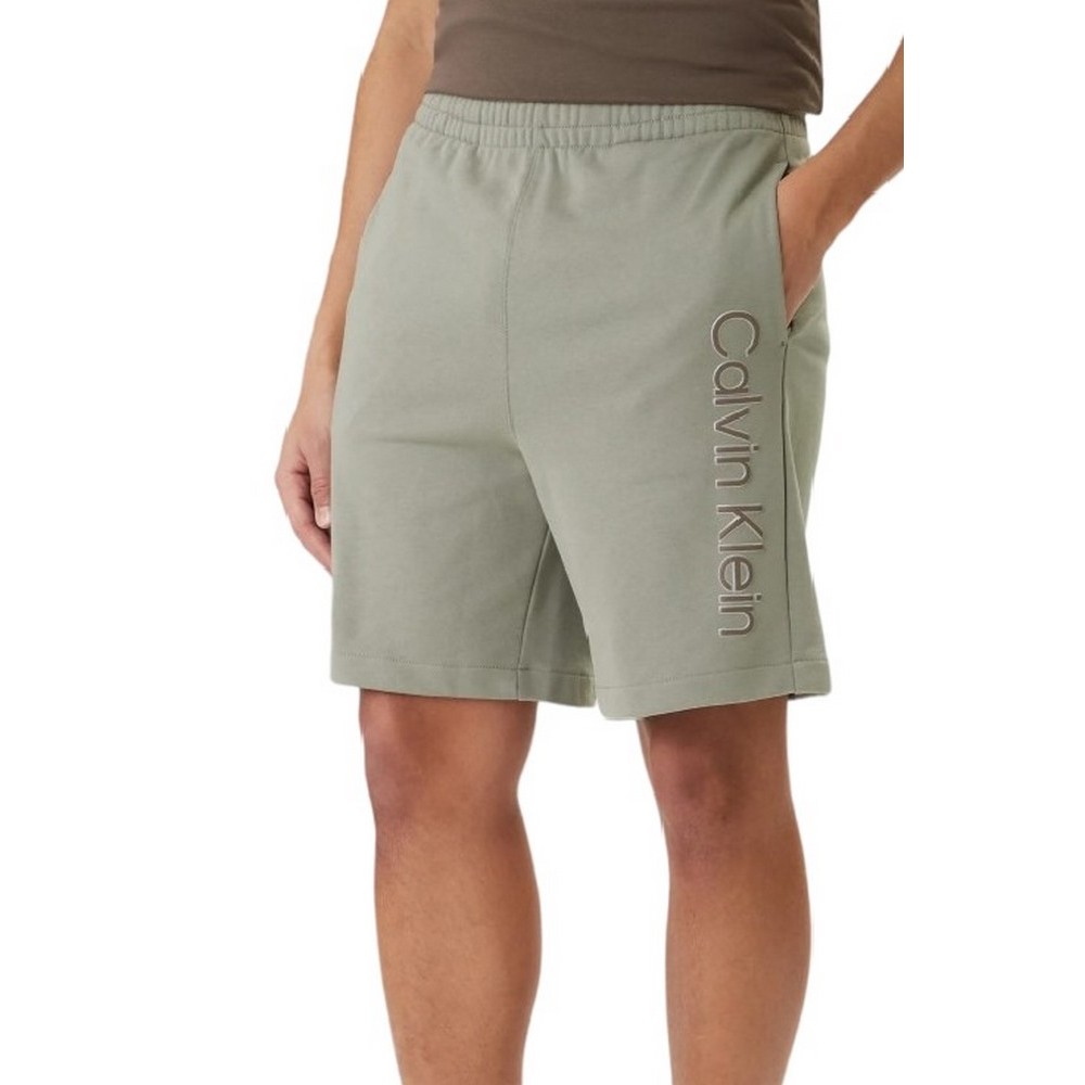 CALVIN KLEIN EU 350TERRY GRAPHIC SHORT ΒΕΡΜΟΥΔΑ ΑΝΔΡΙΚΗ LIGHT KHAKI
