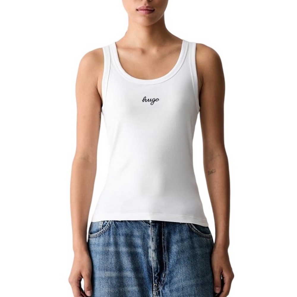 HUGO BOSS DAMATANK B JERSEY ΤΟΠ ΜΠΛΟΥΖΑ ΓΥΝΑΙΚΕΙΑ WHITE