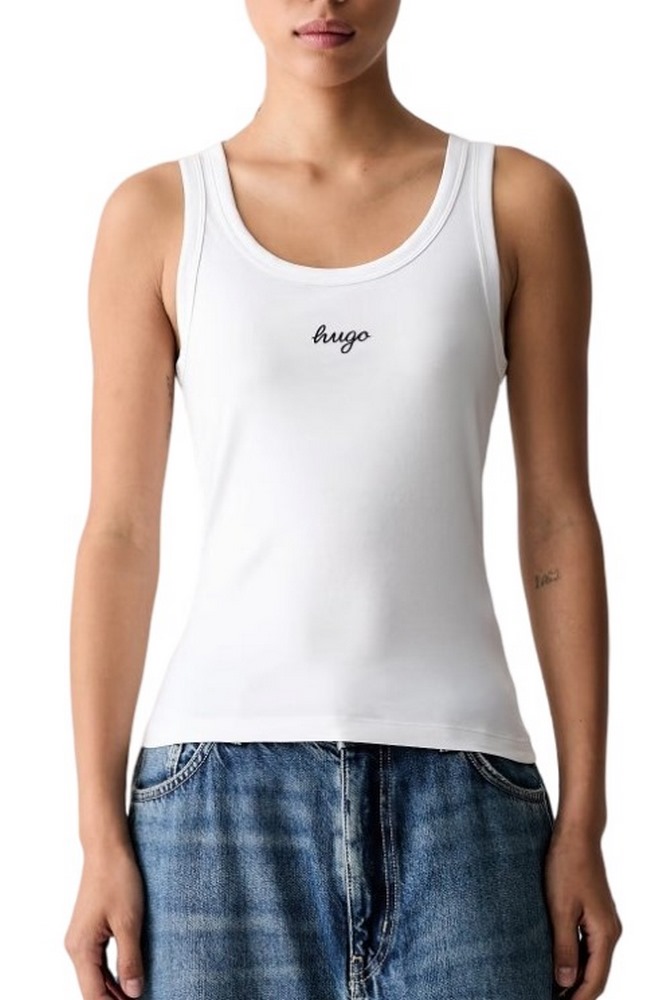 HUGO BOSS DAMATANK B JERSEY ΤΟΠ ΜΠΛΟΥΖΑ ΓΥΝΑΙΚΕΙΑ WHITE