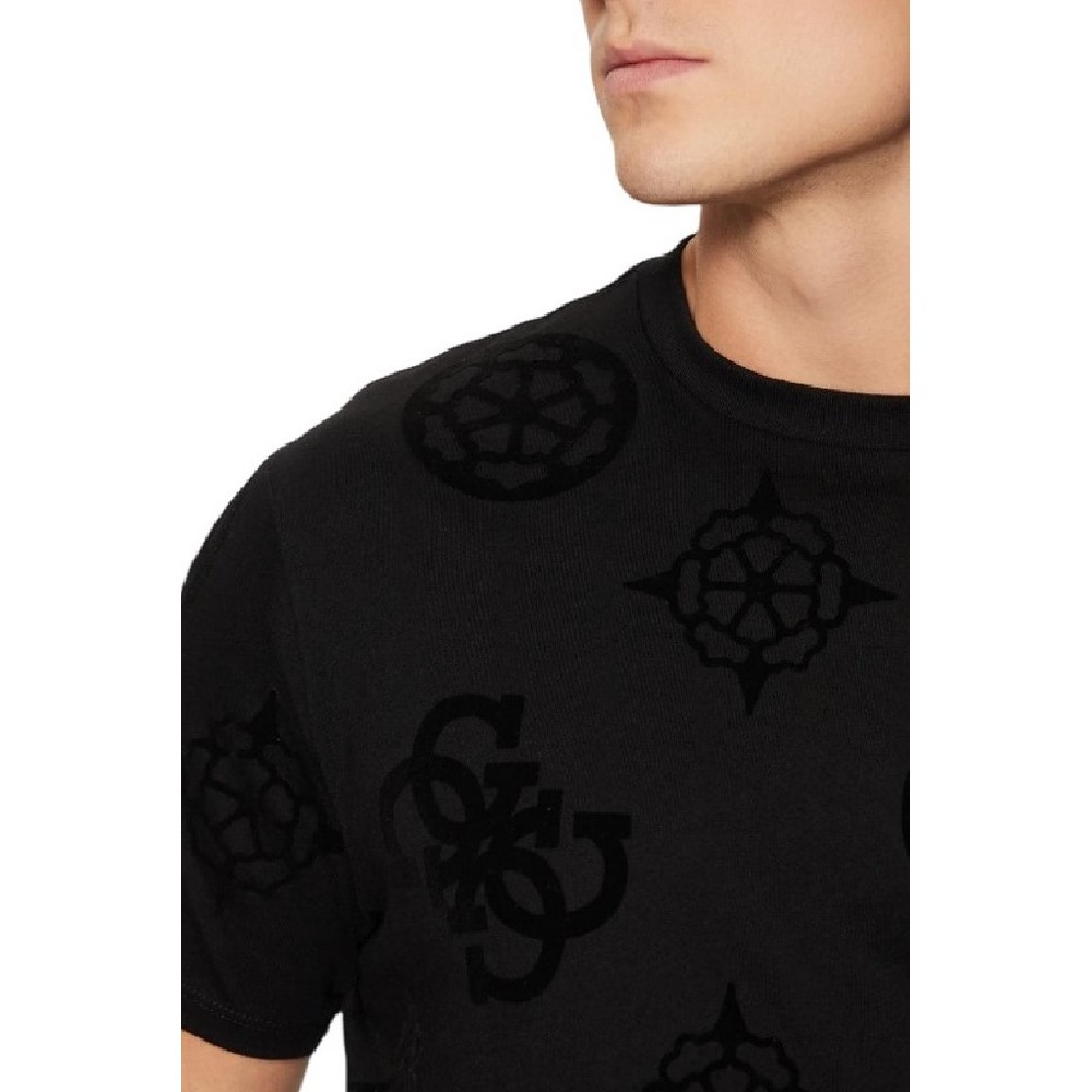 GUESS SS BSC GUESS PEONY PRINT TEE T-SHIRT ΜΠΛΟΥΖΑ ΑΝΔΡΙΚΗ BLACK