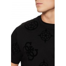 GUESS SS BSC GUESS PEONY PRINT TEE T-SHIRT ΜΠΛΟΥΖΑ ΑΝΔΡΙΚΗ BLACK