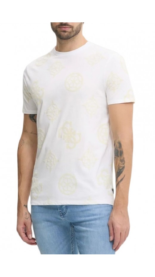 GUESS SS BSC GUESS PEONY PRINT TEE T-SHIRT ΜΠΛΟΥΖΑ ΑΝΔΡΙΚΗ WHITE