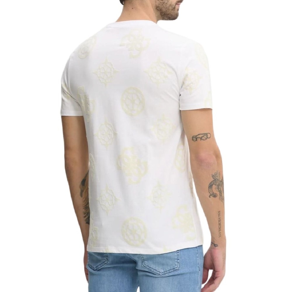 GUESS SS BSC GUESS PEONY PRINT TEE T-SHIRT ΜΠΛΟΥΖΑ ΑΝΔΡΙΚΗ WHITE
