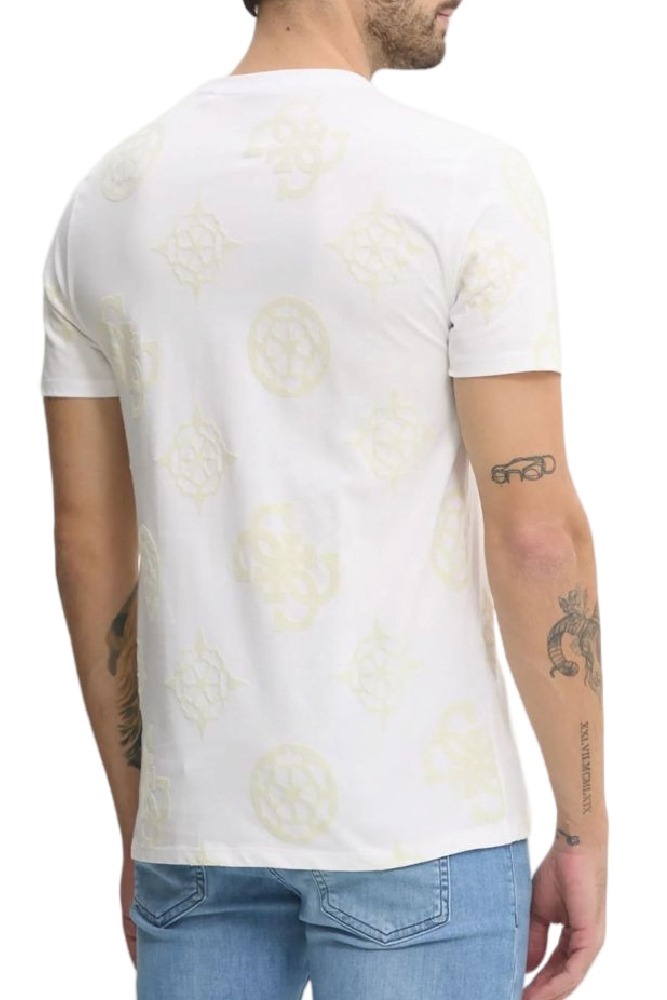 GUESS SS BSC GUESS PEONY PRINT TEE T-SHIRT ΜΠΛΟΥΖΑ ΑΝΔΡΙΚΗ WHITE