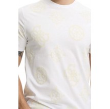 GUESS SS BSC GUESS PEONY PRINT TEE T-SHIRT ΜΠΛΟΥΖΑ ΑΝΔΡΙΚΗ WHITE