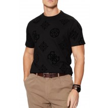 GUESS SS BSC GUESS PEONY PRINT TEE T-SHIRT ΜΠΛΟΥΖΑ ΑΝΔΡΙΚΗ BLACK