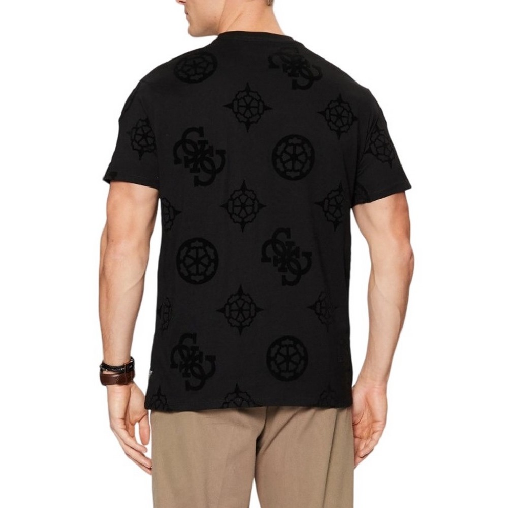 GUESS SS BSC GUESS PEONY PRINT TEE T-SHIRT ΜΠΛΟΥΖΑ ΑΝΔΡΙΚΗ BLACK