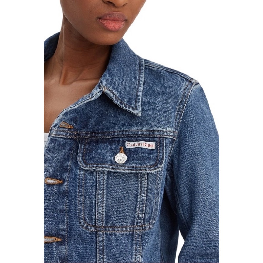 CALVIN KLEIN JEANS CROPPED 90S DENIM JACKET INDIGO ΜΠΟΥΦΑΝ ΓΥΝΑΙΚΕΙΟ INDIGO