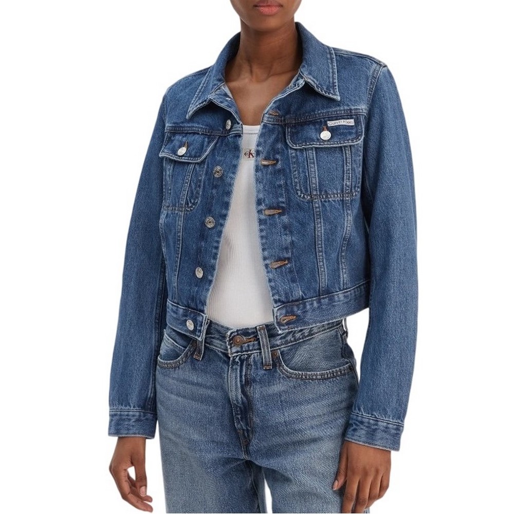 CALVIN KLEIN JEANS CROPPED 90S DENIM JACKET INDIGO ΜΠΟΥΦΑΝ ΓΥΝΑΙΚΕΙΟ INDIGO