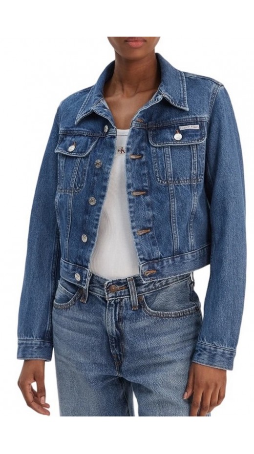 CALVIN KLEIN JEANS CROPPED 90S DENIM JACKET INDIGO ΜΠΟΥΦΑΝ ΓΥΝΑΙΚΕΙΟ INDIGO