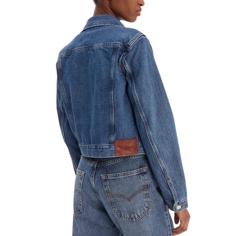 CALVIN KLEIN JEANS CROPPED 90S DENIM JACKET INDIGO ΜΠΟΥΦΑΝ ΓΥΝΑΙΚΕΙΟ INDIGO