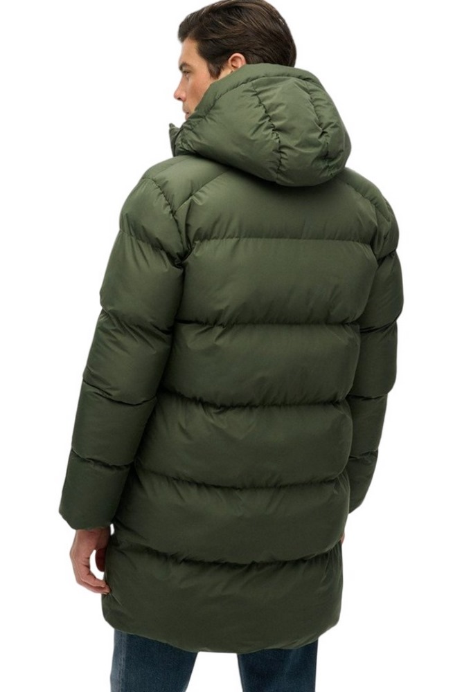 SUPERDRY D2 SDSW HOODED SPORTS PUFFER MID JKT ΜΠΟΥΦΑΝ ΑΝΔΡΙΚΟ GREEN
