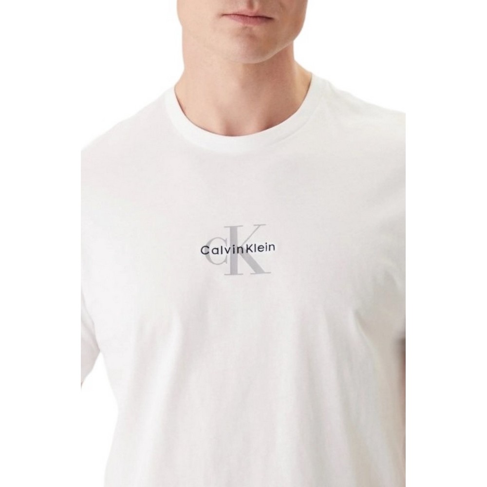 CALVIN KLEIN JEANS 30S MICRO MONOLOGO GRAPHIC T-SHIRT ΜΠΛΟΥΖΑ ΑΝΔΡΙΚΗ WHITE