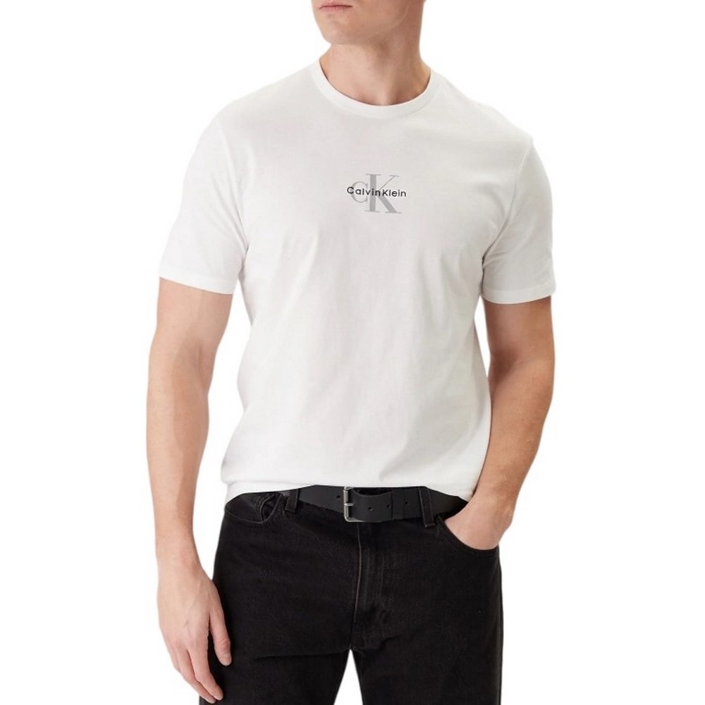 CALVIN KLEIN JEANS 30S MICRO MONOLOGO GRAPHIC T-SHIRT ΜΠΛΟΥΖΑ ΑΝΔΡΙΚΗ WHITE