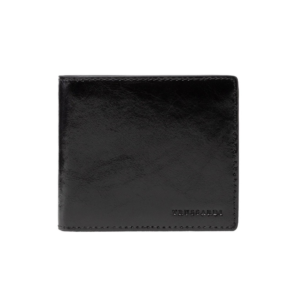 ΑΞΕΣΟΥΑΡ ΠΟΡΤΟΦΟΛΙ HOLDER CRACKLE ΑΝΔΡΙΚΟ TRUSSARDI BLACK