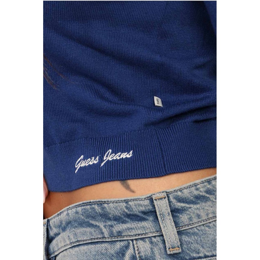 GUESS JEANSLS POLO GUESS J EMB SWTR ΖΑΚΕΤΑ ΓΥΝΑΙΚΕΙΑ BLUE