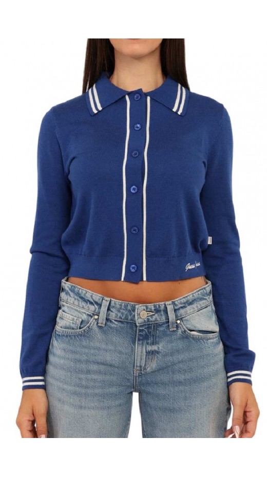 GUESS JEANSLS POLO GUESS J EMB SWTR ΖΑΚΕΤΑ ΓΥΝΑΙΚΕΙΑ BLUE