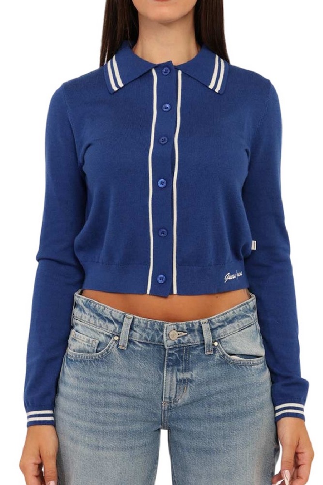 GUESS JEANSLS POLO GUESS J EMB SWTR ΖΑΚΕΤΑ ΓΥΝΑΙΚΕΙΑ BLUE