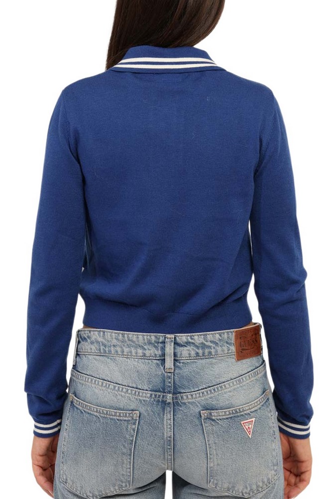 GUESS JEANSLS POLO GUESS J EMB SWTR ΖΑΚΕΤΑ ΓΥΝΑΙΚΕΙΑ BLUE