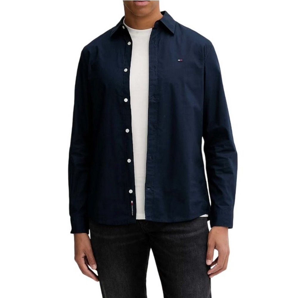 TOMMY JEANS REG POPLIN SHIRT ΠΟΥΚΑΜΙΣΟ ΑΝΔΡΙΚΟ DARK NAVY