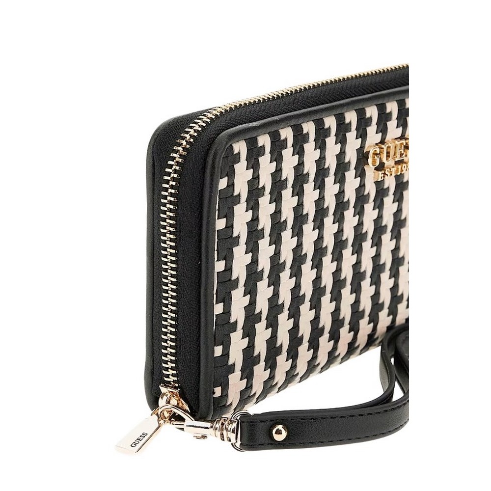 GUESS MIREMA SLG LARGE ZIP AROUND ΠΟΡΤΟΦΟΛΙ ΓΥΝΑΙΚΕΙΟ BLACK/WHITE