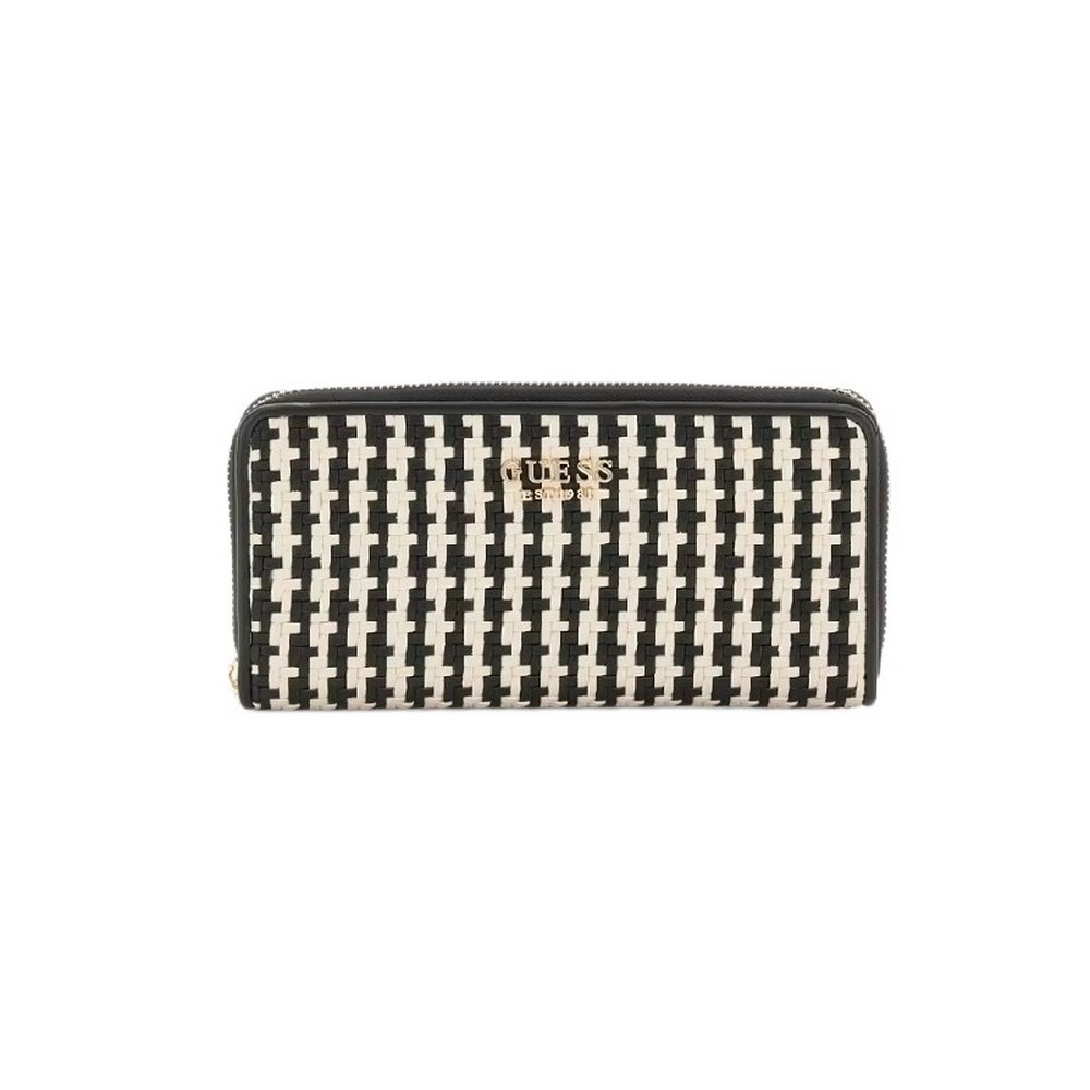 GUESS MIREMA SLG LARGE ZIP AROUND ΠΟΡΤΟΦΟΛΙ ΓΥΝΑΙΚΕΙΟ BLACK/WHITE