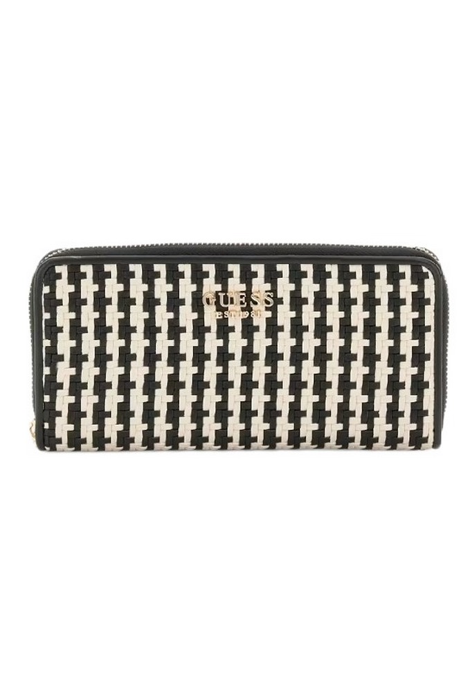 GUESS MIREMA SLG LARGE ZIP AROUND ΠΟΡΤΟΦΟΛΙ ΓΥΝΑΙΚΕΙΟ BLACK/WHITE