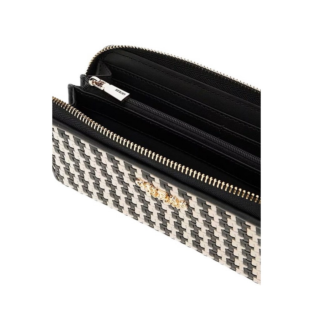 GUESS MIREMA SLG LARGE ZIP AROUND ΠΟΡΤΟΦΟΛΙ ΓΥΝΑΙΚΕΙΟ BLACK/WHITE