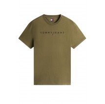 TOMMY JEANS REG LINEAR LOGO TEE EXT T-SHIRT ΜΠΛΟΥΖΑ ΑΝΔΡΙΚΗ KHAKI